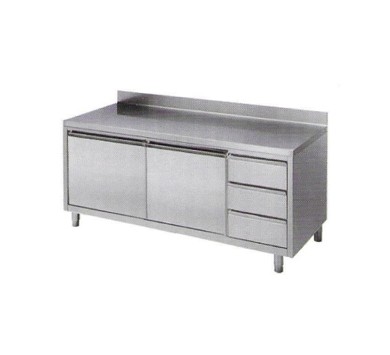 Drawer type working cabinet with door